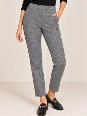 TRISTAN Black White Check Slim Ankle Stretch Tailored‎ Pants Size 6